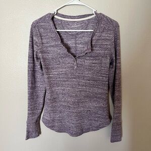Woolrich Heathered Purple Long Sleeve Tee